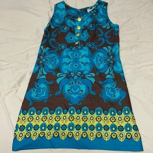 SALE 3 for $15 Blue and Brown Patterned Dress